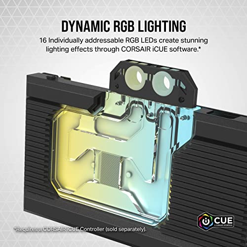 Image of Corsair Hydro X Series XG7 RGB 4090 Founders Edition GPU Water Block - for NVIDIA GeForce RTX 4090 FE - CNC Nickel-Platted Copper, 50 Cooling Fins, Included Backplate & ARGB Adapater Cable - Black