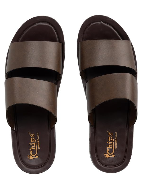 Image of Chips Men's BLACK Lightweight Slip-on Sandal Casual (ND44)