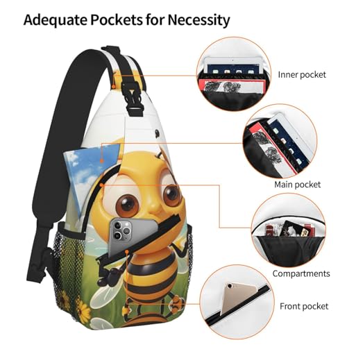 Mochila bandolera Honey Bee para mujer y hombre, viaje y senderismo miniatura 5