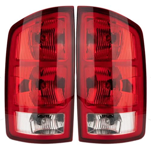 MiKaFex Tail Light Assembly Compatible with 2002-2006 Dodge Ram 1500 2003-2006 Dodge Ram 2500 3500 Pickup Driver and Passenger Side Taillights Rear Brake Lamps with Bulb Inside and Wiring Harness