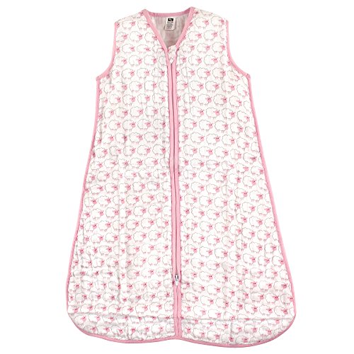 Image of Hudson Baby Unisex Baby Muslin Cotton Sleeveless Wearable Sleeping Bag, Sack, Blanket, Pink Sheep, 6-12 Months