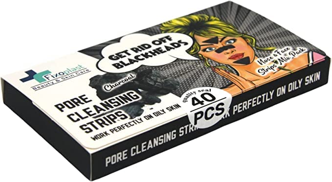 Tiras limpiadoras de poros, removedor de puntos negros para nariz, barbilla y zona T, carbón (carbón, 40)