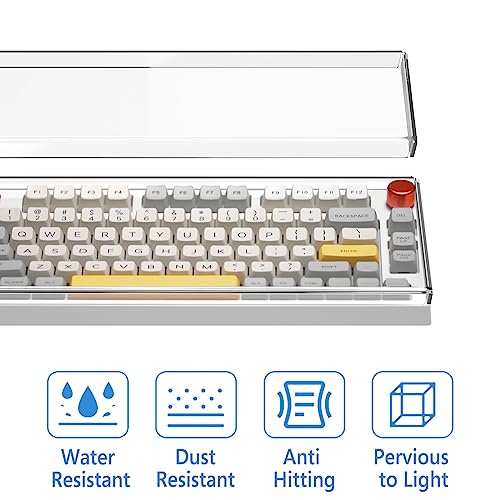 Image of Geekria Clear Acrylic Keypads Cover for 75% Knob Keyboard, Compatible with Keychron Q1 HE /Max /Pro, EPOMAKER TH80, Glorious GMMK Pro