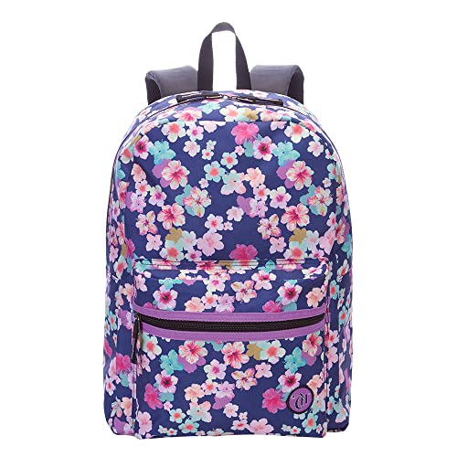 Mochila Grande Capricho X04 - Floral Azul