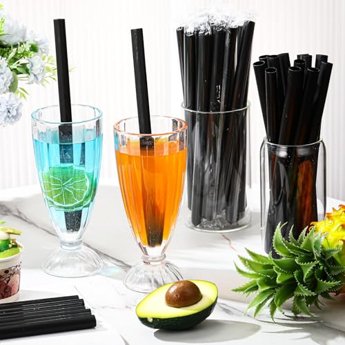 400 pitillos jumbo negros para smoothie y bubble tea miniatura 5