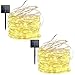 Lalapao 2 Pack Solar Powered LED Christmas String Lights 200 LED Xmas Copper Wire Starry Fairy Lights Waterproof Decorative Lighting with 8 Modes for Outdoor Indoor Tree Bedroom Garden (Warm White)