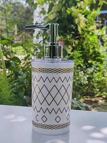 Image of Unbreakable Liquid Soap /Liquid /Shampoo /Hand wash /Sanitizer /Lotion Dispenser Plastic Bottle for Kitchen, Wash-Basin and Bathroom 350 ml Dispenser (White Gold)
