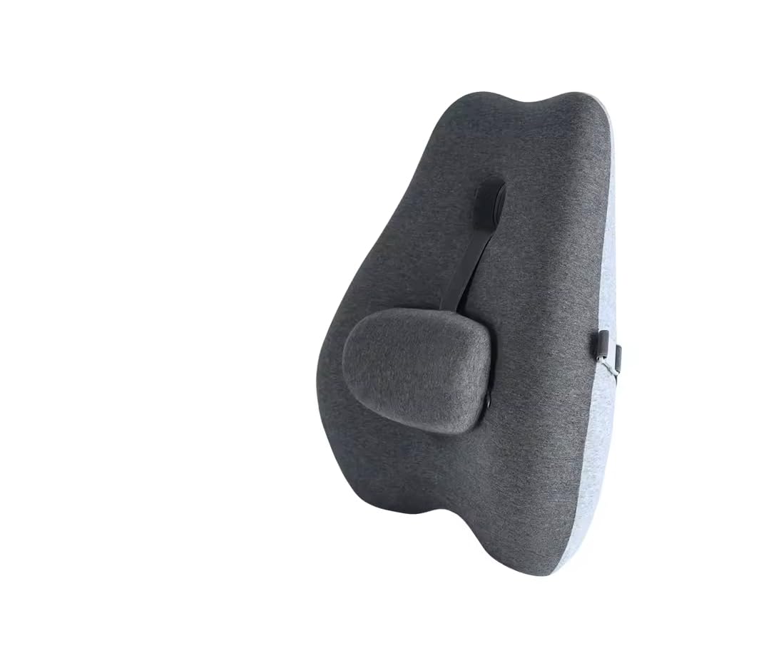 Lumber Support Pillow for Office Chair Memory Foam Back Support Cushion Back Support Pillow to Relieve Back Pain with Adjustable Back for Car, Computer Chair, Wheelchair and Recliner.
