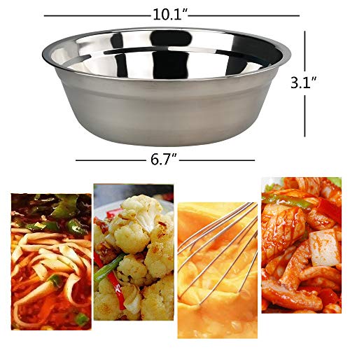 4-Pack de tazones grandes de acero inoxidable, 10 pulgadas miniatura 2