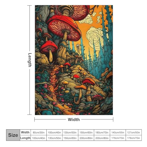 Couverture polaire champignon 3D douce et légère pour lit et canapé