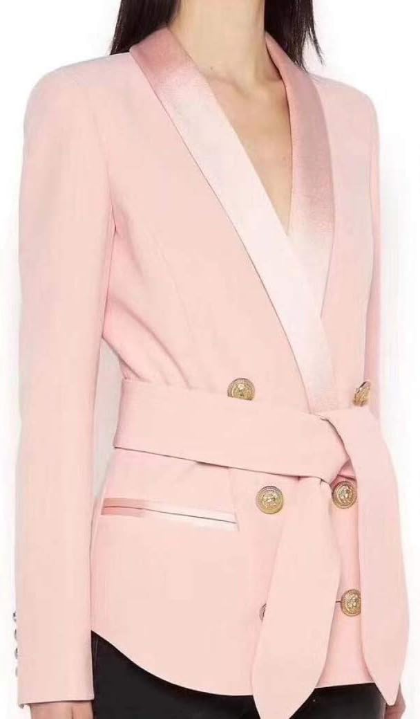 Blazer De Tweed De Gran Tamaño Para Mujer, Chaqueta De Negocios Casual Con Doble Botonadura, Manga Larga, Ligera, Forrada, Ropa De Oficina Moderna, Beige, Pequeña