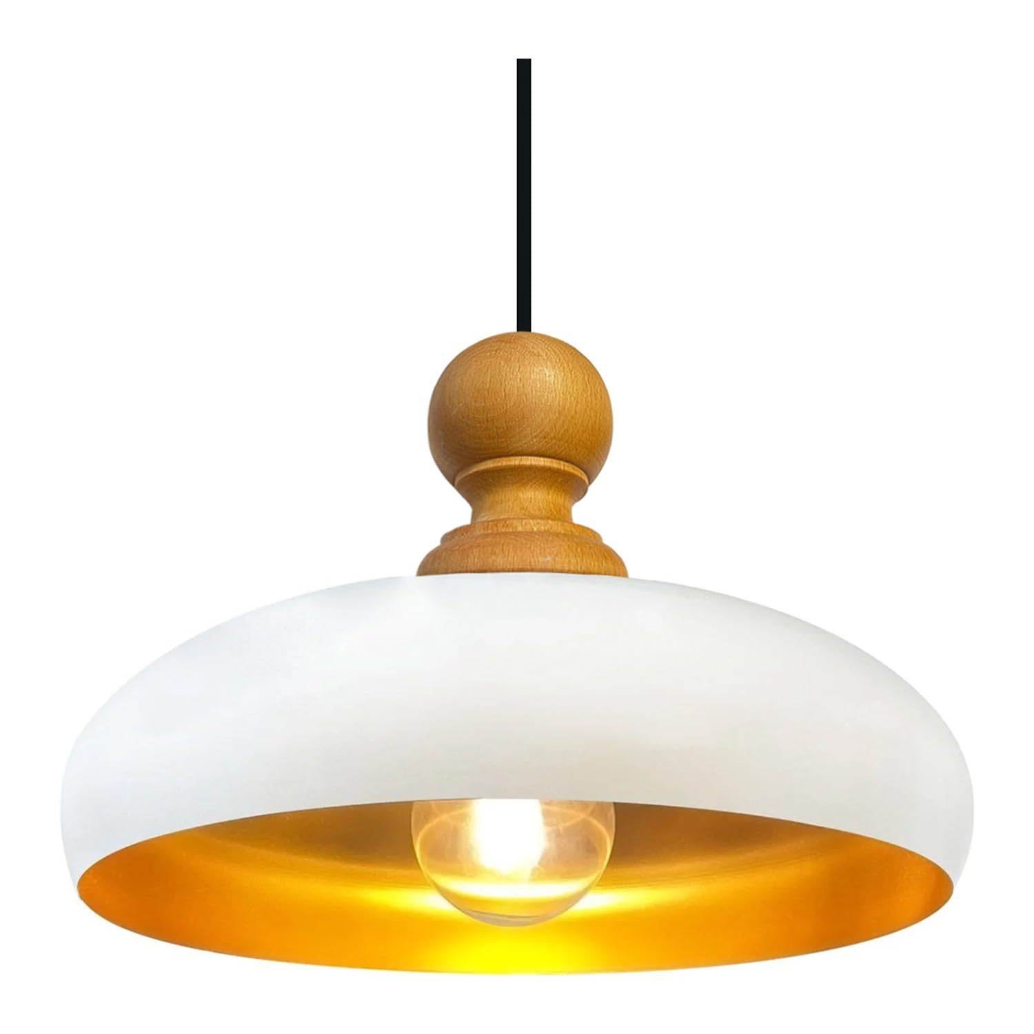 bamyum Androa Industrial Ceiling Light Ø40 cm Metal Ceiling Lamp Lighting Fixture Mid Century Modern Lamp Modern Chandeliers Vintage Light, White
