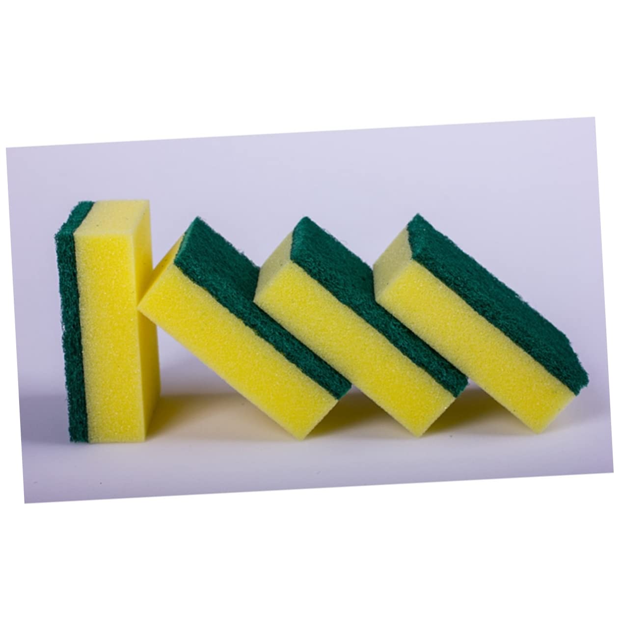 Gatuida 84piezas Esponjas De Limpieza De Cocina Esponjas Antideslizantes para Fregar Platos Material Duradero para Lavaplatos y Tareas De Cocina Amarillo y Verde