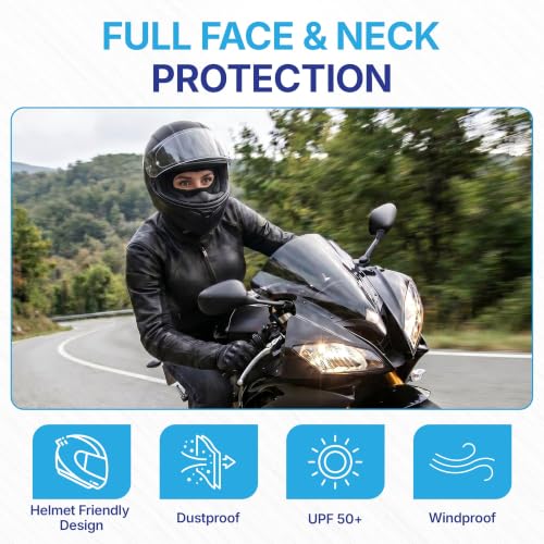 Image of Kingsway Balaclava for Men 4-Way Stretch | Motorcycle Full Face Mask Under Helmet | Breathable Sweat Absorbing Quick Dry Fabric | UV & Dust Protection