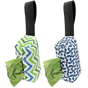 Dog Poop Bag Holder for Leash, 2 Pack Dog Poop Bag Dispenser, Sturdy and Guaranteed Leakproof Poop Bag Holders for Leashes, Dog Waste Bag Holder, Unscented, 2 Dispenser and 30 Bags By PobbY