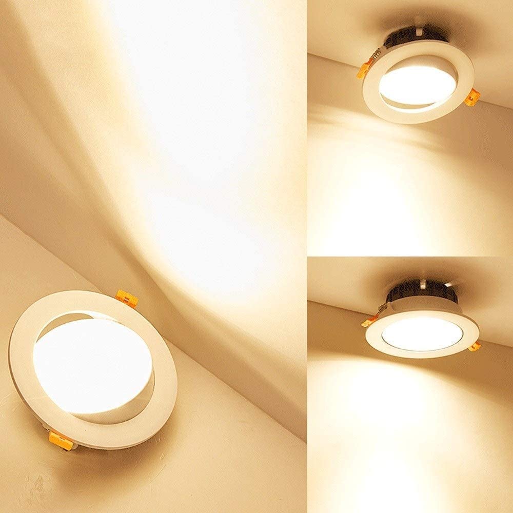 Reflektory COB z regulowanym kątem 10 W, 15 W, antyodblaskowe, bardzo cienkie, wpuszczane, gałka oczna, 3000 K, 6000 K, opcjonalnie płaskie reflektory