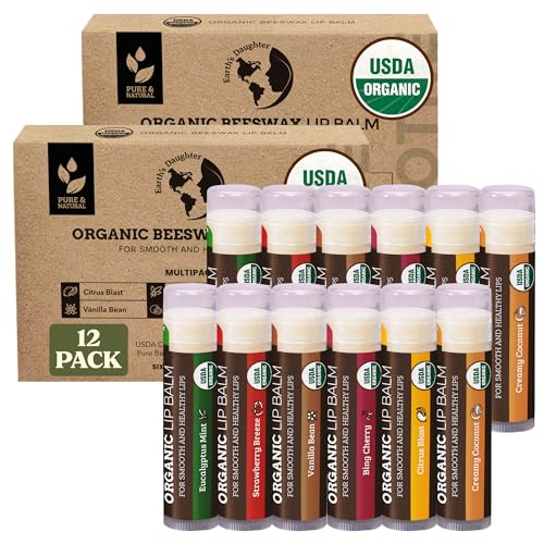 Earth's Daughter USDA Organic Lip Balm 12-Pack