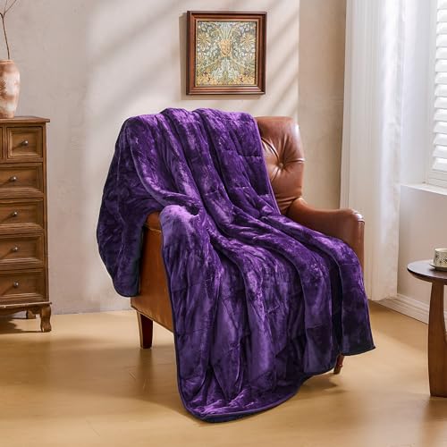 Image of Super Fuzzy Soft Sherpa Fleece Weighted Blankets, 15 lbs Dual Sided Fluffy Heavy Weighted Blankets for Adults - No Bunching with Double Layers of Soft Inner Lining (60 inchx 80 inch, 15 Pounds)