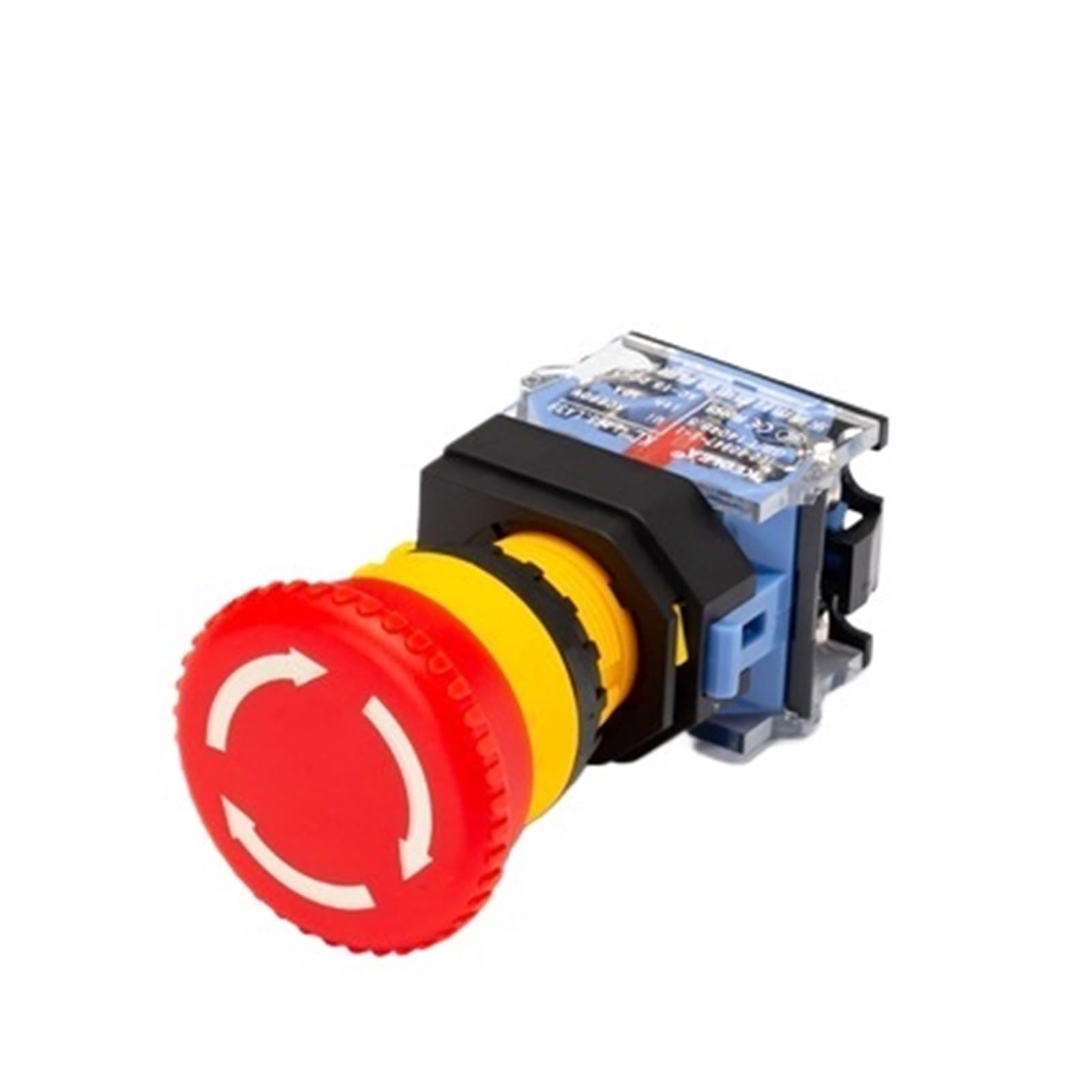Botón de encendido de parada de emergencia, interruptor de bloqueo automático con cabeza de seta de 22mm, LA38-11ZS - 1NO 2NC, interruptor de parada por falla de energía(2NC 2PCS)