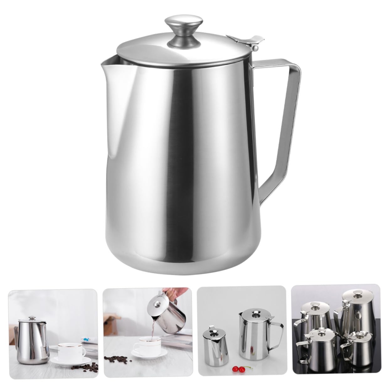 SOLUSTRE Pichet à Lait Acier Inoxydable Tasse à Café Pichet à Mousser Le Lait Pour Café