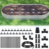 Adjustable Drippers: The irrigation kit includes two drippers with different water delivery patterns, 8-holes Dripper and vortex Dripper. each with adjustable water flow, allowing for custom watering for your raised beds, and flower beds Quick and Ea...