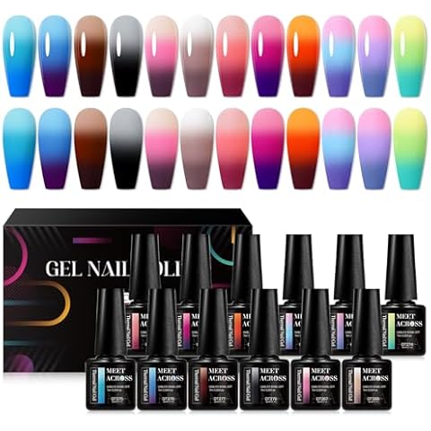 MEET ACROSS Color Changing Gel Nail Polish Set Cover