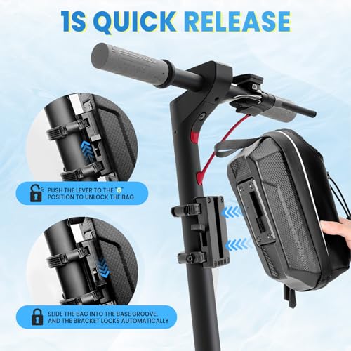 GXCROR Electric Scooter Bag 2L Large Capacity, Waterproof Front Hanging Storage Bag, Portable Handlebar Bag for Carrying Phone, Bottle, Charger Tools - Image 5