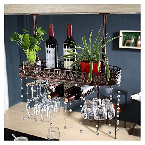 Support à fleurs et casier à vin de plafond en fer bronze LUNEZY - 2