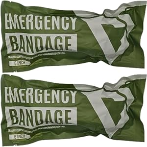 CareTac 6″ Israeli-Style Emergency Trauma Compression Bandage – Elastic Pressure Wound Dressing, Sterile & Vacuum-Sealed for Bleed Control, Combat, Tactical First Aid Kit, Medical IFAK, & Military 2pk
