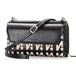 nuoku Womens RFID Wallet Purse Wristlet Crossbody Clutch with Zip Around 2 Strap