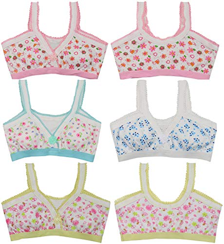 ToBeInStyle Girl's 4 Pack Elastic Crochet Trim Fold Over Cami Training Bras3