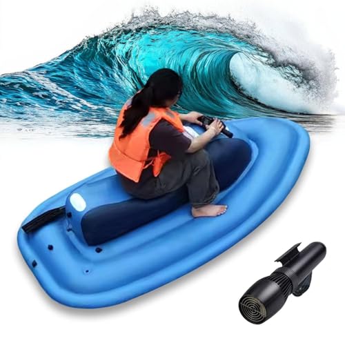LMYYDES Moto acuática de Verano con Scooter Submarino (Opcional): batería de 10 000 mAh, 130 min de autonomía, 10 velocidades (3-7 km/h), Bote Inflable para Deportes acuáticos. 500W10A
