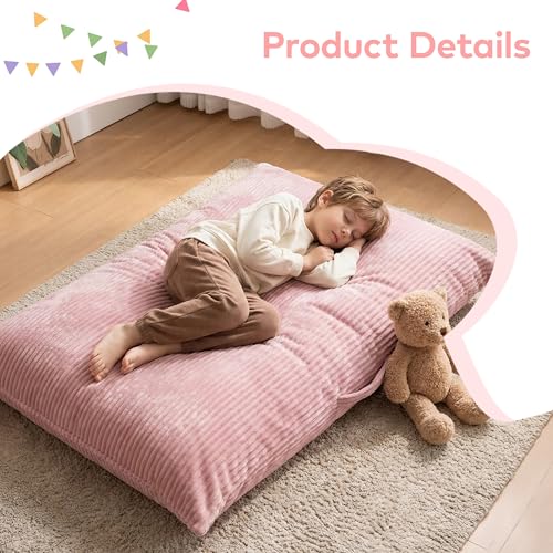 3-in-1 Bean Bag Sofa, Multi-Use Floor Mat, Stuffed Bean Bag Sofa & Nap Sleeping Bed, Floor Cushion Stuffed Lounger for Playroom, Easy to Convert by Qundicy - Image 4