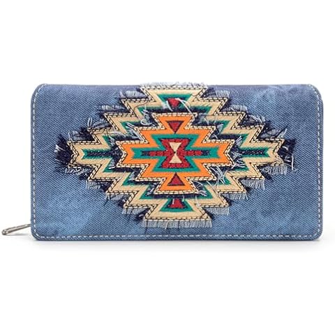 Montana West Aztec Denim Wristlet Wallet Cover