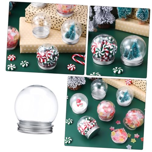 Frascos redondos rellenables para regalar globos de nieve caseros en Navidad 5