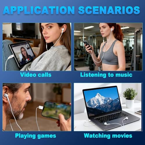 Image of USB C to Lightning Audio Adapter, Audio Converter with 45W Charging Support and 480Mbps Data Transfer, Compatible with Lightning Earphones, iPhone 16 /15 Series and Selected iPad Models
