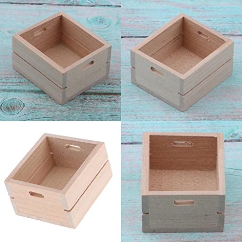 Harilla 3 1/12 Puppenhaus Mini Holz Lebensmittel Getränke Aufbewahrungsbox Küchengerät – Bild 6