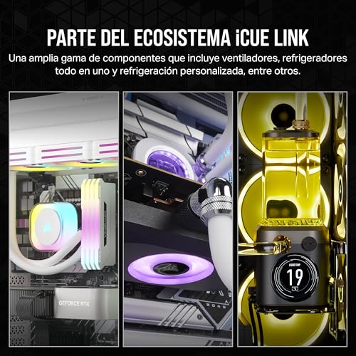 Miniatura 7 de CORSAIR iCUE LINK QX120 RGB 120mm Ventilador - Paquete Triple - Blanco | Kit Triple de Ventiladores con Concentrador iCUE LINK, Rodamiento de Cúpula Magnética, Modo Zero RPM