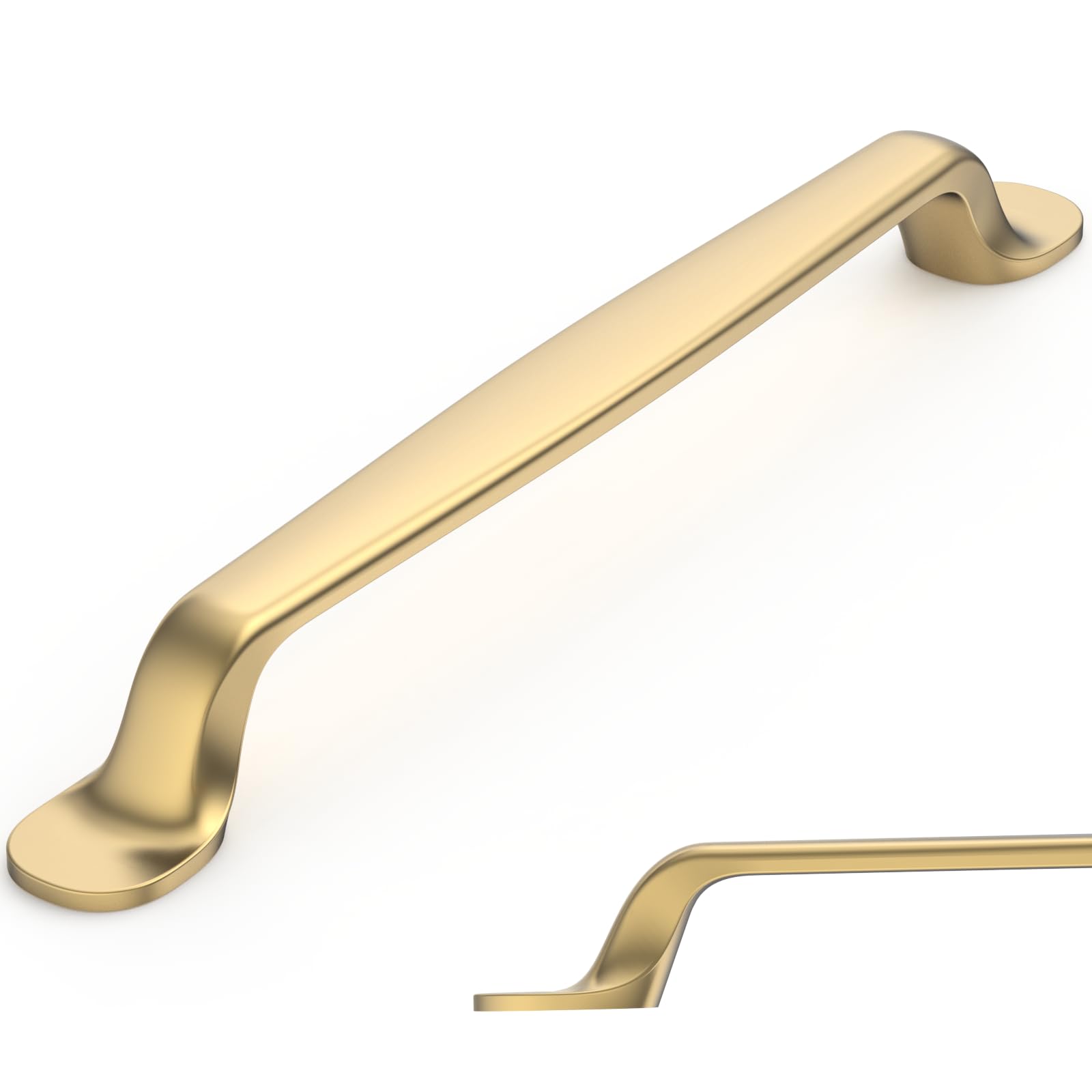 Amerdeco 10 Pack Champagne Bronze Cabinet Pulls 6.3 Inch(160mm) Hole Center Drawer Pulls Cabinet Hardware Kitchen Cabinet Handles for Bathroom AM009
