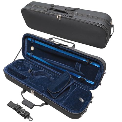 MI&VI NF-3001 Light Hard Violin Case (3/4 Size) with Adjustable Straps | Velvet Plush Cushion...