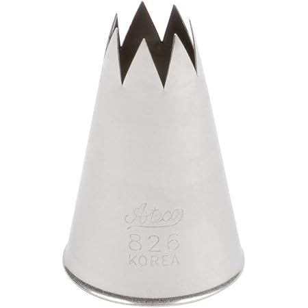 Ateco # 826 - Open Star Pastry Tip 1/2'' Opening Diameter- Stainless Steel
