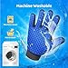 Clean Pet Silicone Pet Grooming Glove – 5-Finger Deshedding & Massage Mitt for Dogs & Cats – Wet & Dry Hair Removal Glove with Adjustable Strap (Right Hand), Blue