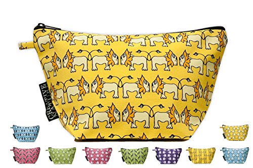 CUR|YEL LION|Canvas Toiletry Bag|Makeup Bags|Travel Toiletries|PersonalOrganizer Toiletry Bag|Toiletry Bags|Cosmetic Bag|Makeup Bag Large|Travel Bag Organizer|Skin care bag