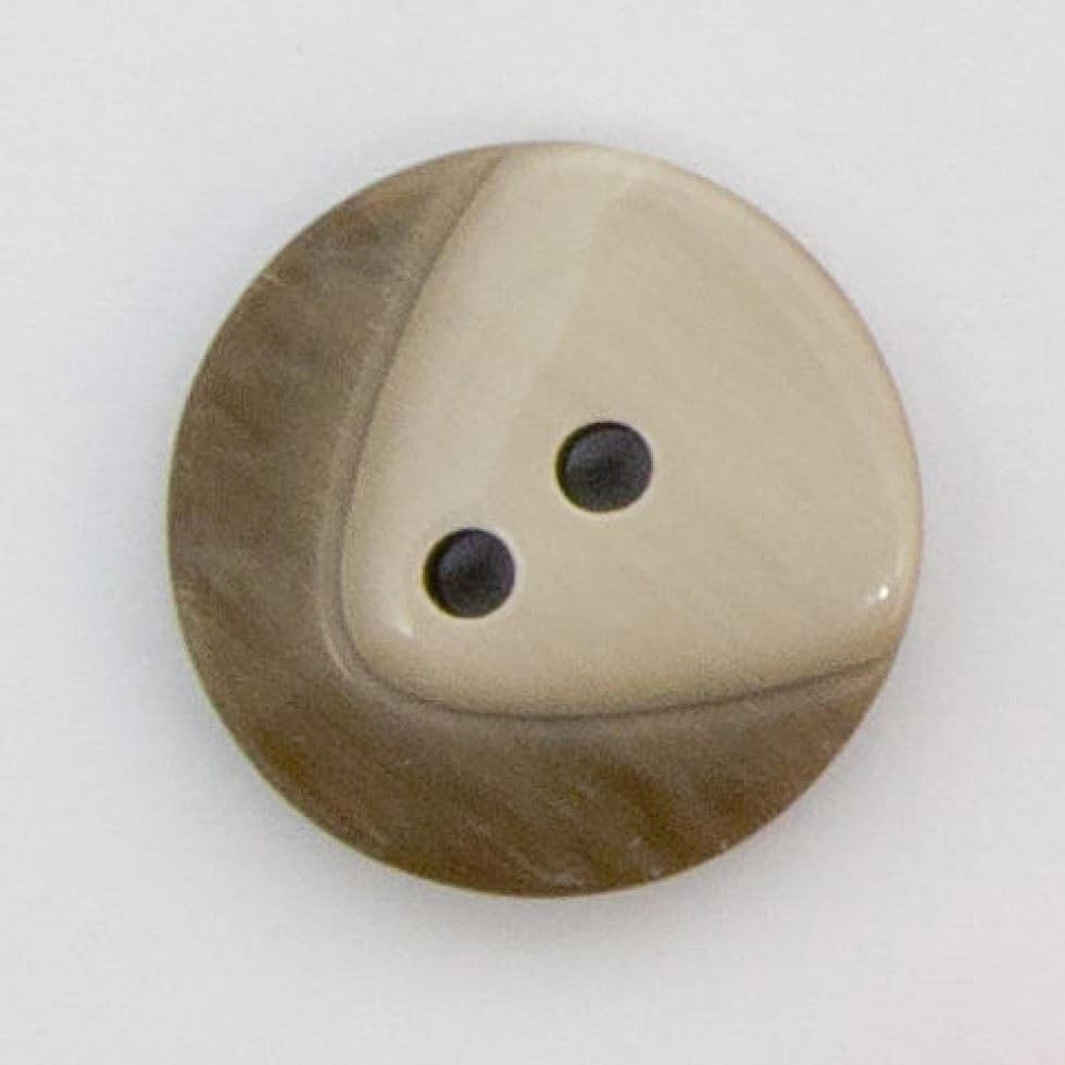 Minerva Botones gruesos redondos de plástico beige (paquete económico) de 18 mm, por paquete de 100