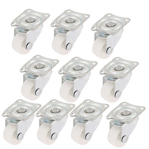 Preisvergleich Produktbild Haus- / Bürostuhl, Oberplatte aus Metall, montierte Schwenkräder, weiß, 10 Stück, a15121900ux1483, von Sourcingmap