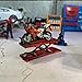 1:64 Scale Diorama Motorcycle Lifter Lift Model Garage Repairs Scene Display Props Accessories Toy (Red)