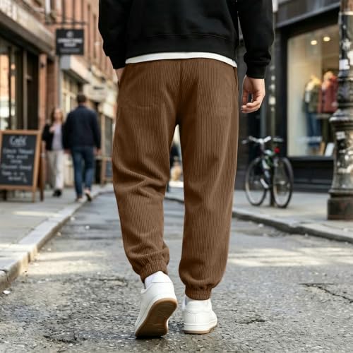 Men's Corduroy Jogger Pants Tapered Ankle Cuffs Casual Textured Joggers - image 4