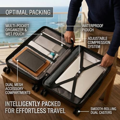 Hulsin Polycarbonate Carry-On Luggage