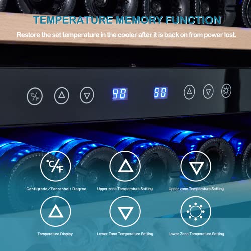 Kalamera 157 Bottle Freestanding Wine Cooler Refrigerator With Stainless Steel, Triple-Layered Tempered Glass Door, Electronic One-Touch Control With Led Display Wine Fridge #TOP2