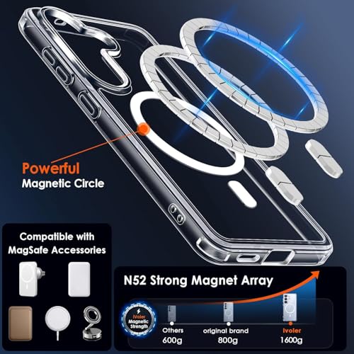 Image of DIZORO Magnetic Compatible with Samsung Galaxy S26 Plus 5G Case Clear [Compatible with MagSafe][Anti-Yellowing][Built-in 4 Airbags][Military Grade Protection] Samsung S26 Plus Phone Back Cover
